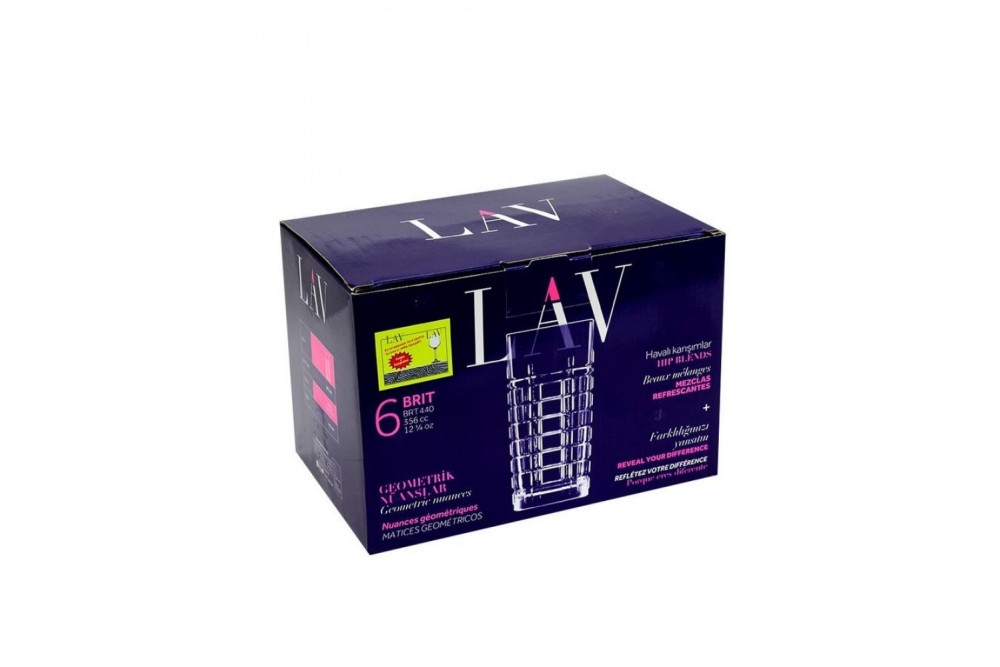 Brit Lav Ποτήρια Νερού από Γυαλί 356ml Σετ 6τμχ Brit Lav Ποτήρια Νερού από Γυαλί 356ml Σετ 6τμχ