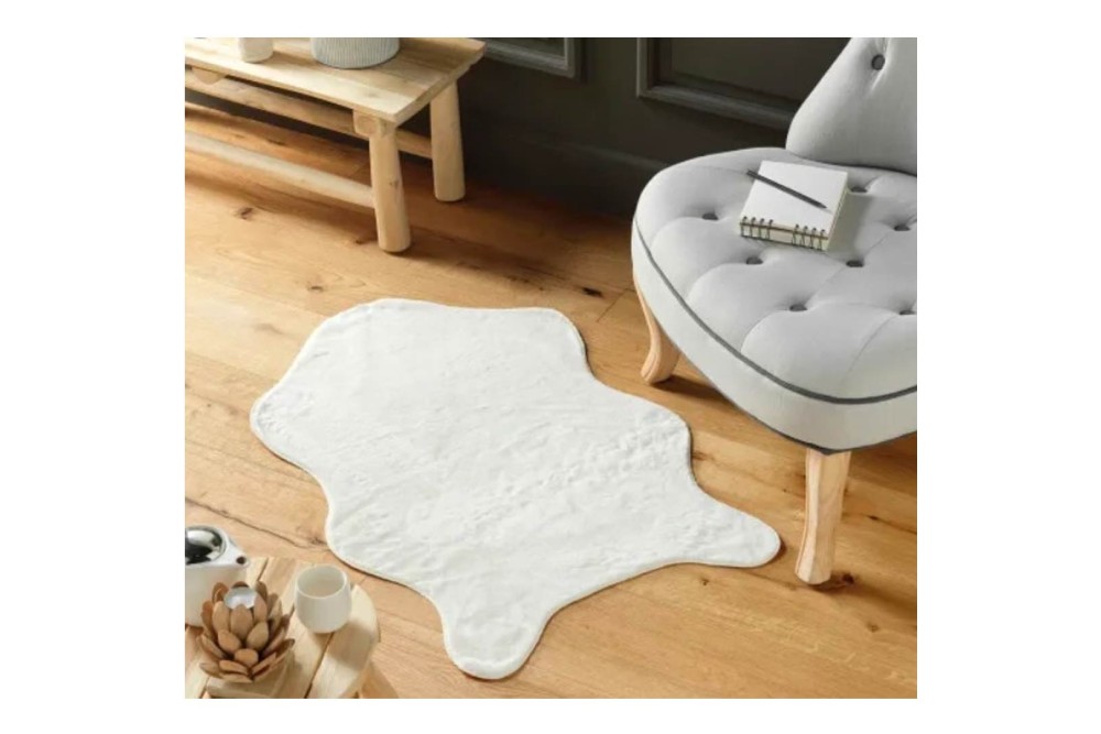 Πατάκι Συνθετικής Γούνας 60Χ90 Σχ.  Reglisse White 100% Pol.