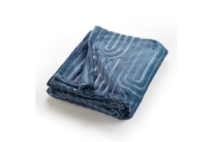 Κουβέρτα - Ριχτάρι Flannel Super Soft με ανάγλυφο σχέδιο Mariolis Blue 150x220cm.