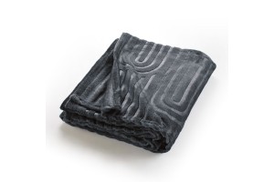 Κουβέρτα - Ριχτάρι Flannel Super Soft με ανάγλυφο σχέδιο Mariolis Grey 150x220cm.