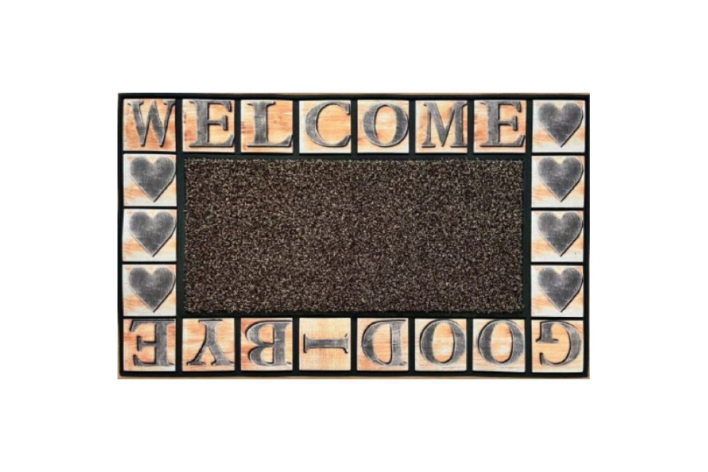 Πατάκι εξώπορτας ανάγλυφο Σχ.Good bye 45Χ75cm 100% polypropylene 45x75cm