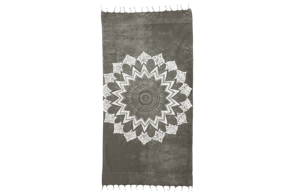 Πετσέτα θαλάσσης διπλής όψης Boho Grey 90x180cm. Πετσέτα θαλάσσης διπλής όψης Boho Grey 90x180cm.