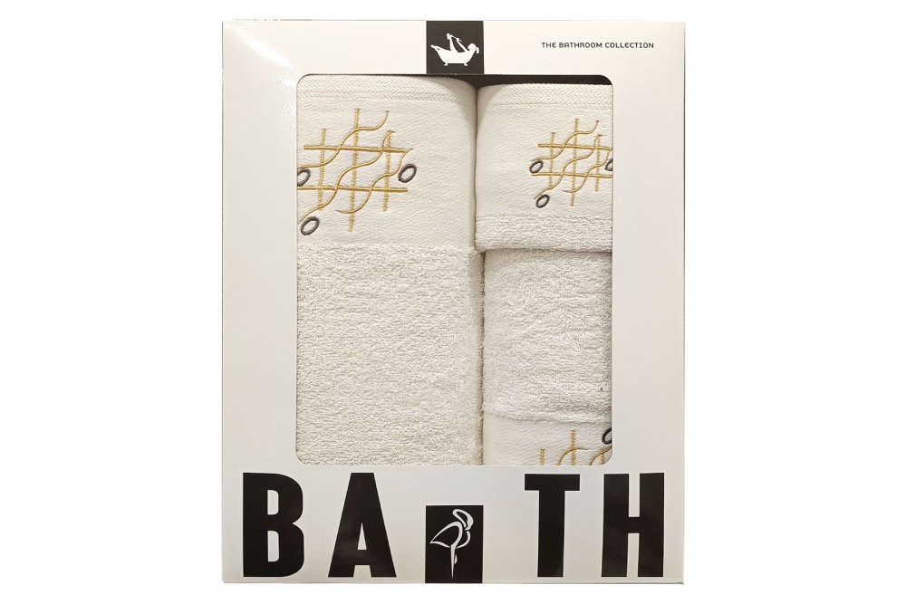 Πετσέτες με κέντημα στη φάσα σε κουτί Scarlet 430gsm 100% Cotton Σετ 3 τεμάχια