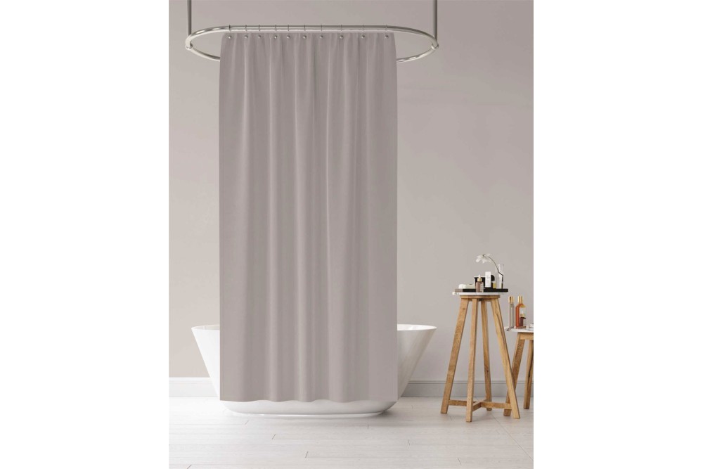 Κουρτίνα μπάνιου με κρίκους Σχ.Diana grey 180x200cm 100% pol.