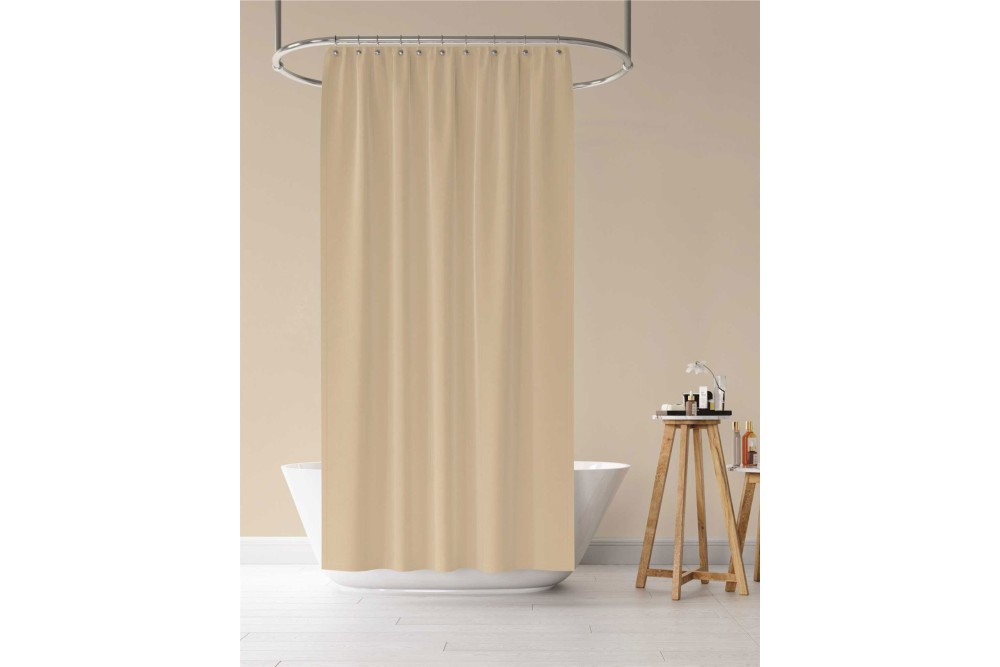 Κουρτίνα μπάνιου με κρίκους Σχ.Diana beige 180x200cm 100% pol.