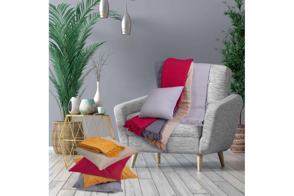 Μαξιλαροθήκη Irma Light Grey 45x45cm. Μαξιλαροθήκη Irma Light Grey 45x45cm.