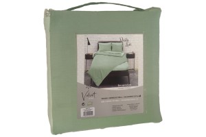 Σεντόνια Σετ Olive - Mint 240x260cm + 2 Μαξιλαροθήκες 52x72cm