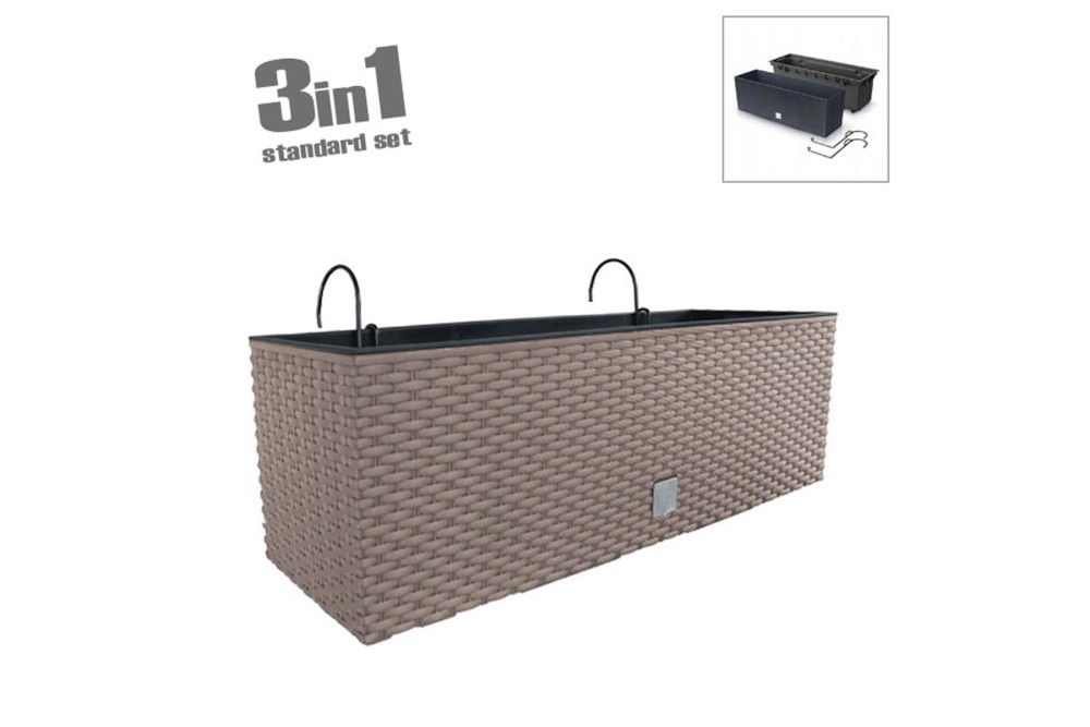 Ζαρντινιέρα Κρεμαστή 3 σε 1 Rato Case W Μόκα 58x18x19,5cm. Ζαρντινιέρα Κρεμαστή 3 σε 1 Rato Case W Μόκα 58x18x19,5cm.
