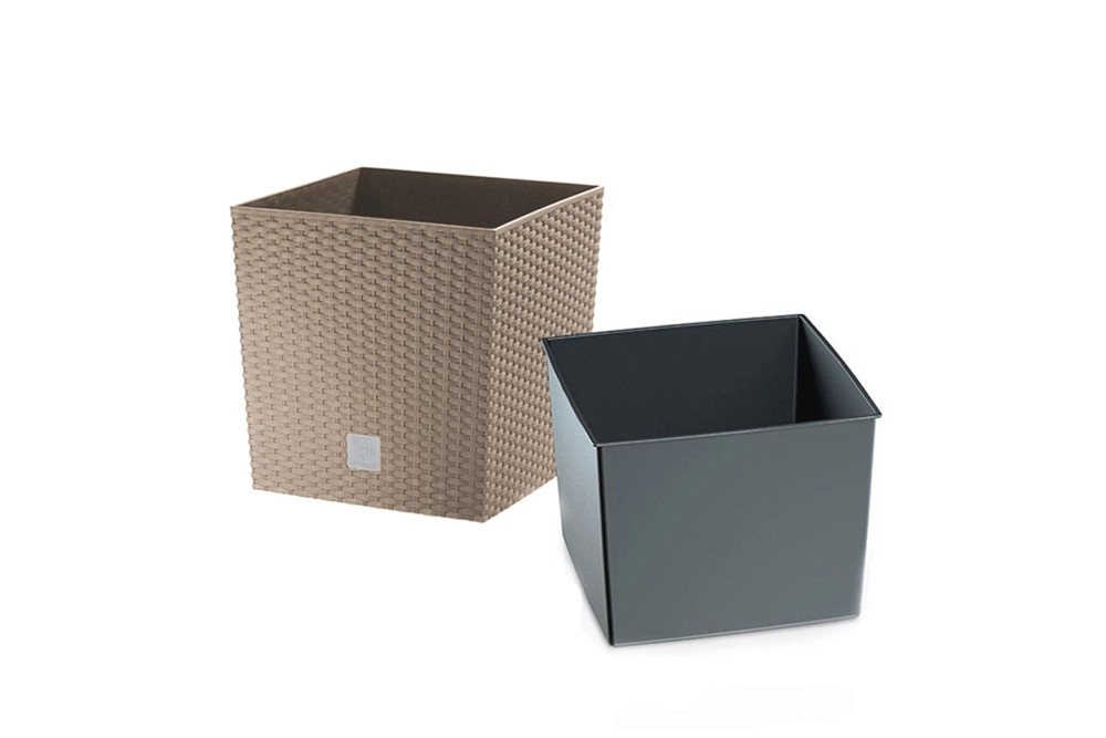 Κασπώ - Γλάστρα 2 σε 1 Rato Square Low Μόκα 32x32x32,5cm. Κασπώ - Γλάστρα 2 σε 1 Rato Square Low Μόκα 32x32x32,5cm.