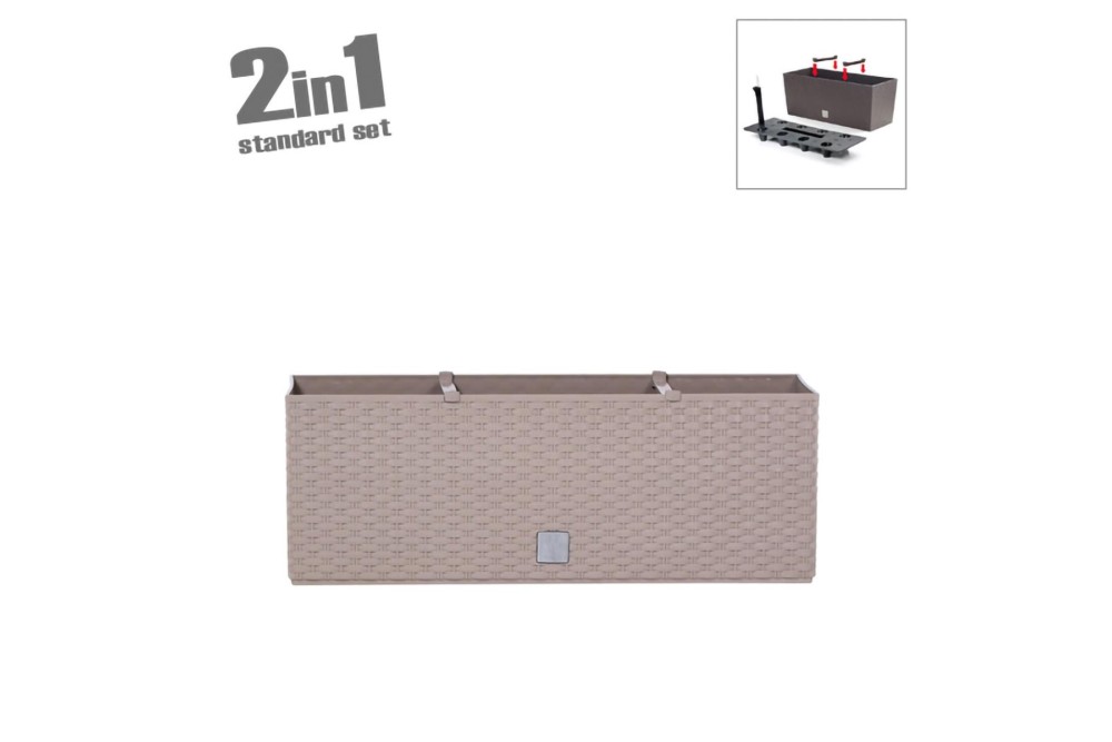 Ζαρντινιέρα Αυτοποτιζόμενη 2 σε 1 Rato Case Μόκα 51,4x19,2x18,6cm. Ζαρντινιέρα Αυτοποτιζόμενη 2 σε 1 Rato Case Μόκα 51,4x19,2x18,6cm.