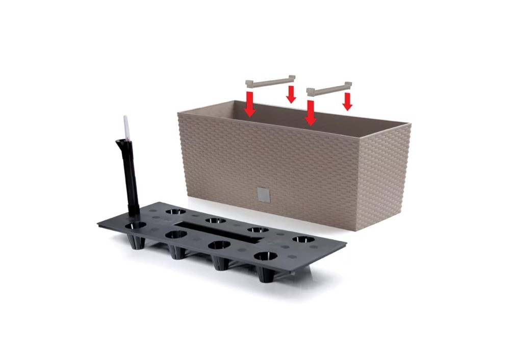 Ζαρντινιέρα Αυτοποτιζόμενη 2 σε 1 Rato Case Μόκα 51,4x19,2x18,6cm.