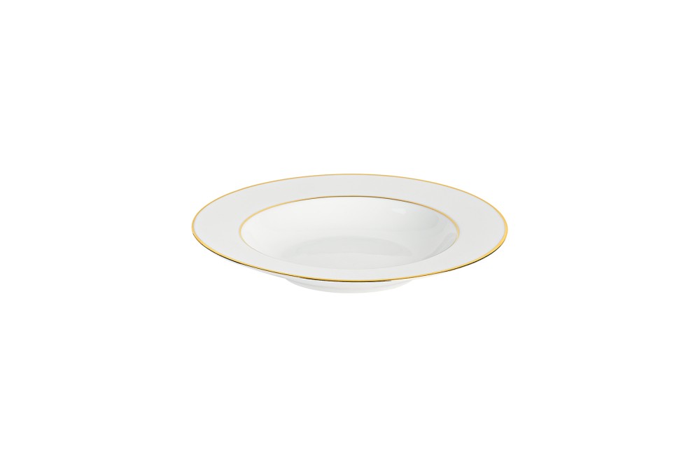 Πιάτο Πορσελάνης Βαθύ Golden Rim 23cm. Πιάτο Πορσελάνης Βαθύ Golden Rim 23cm.