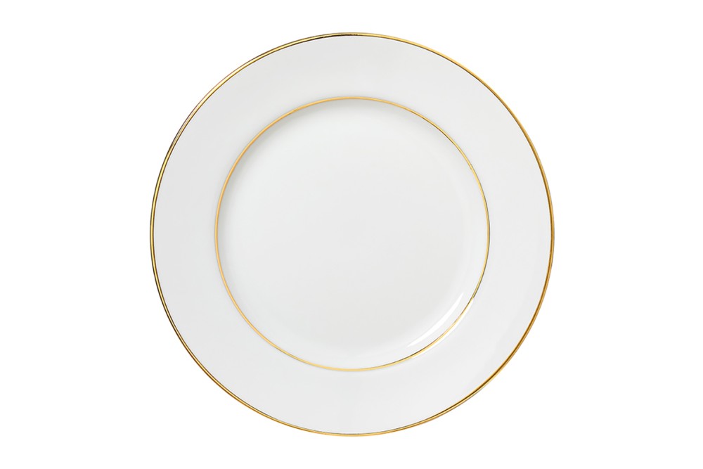 Πιάτο Πορσελάνης Ρηχό Golden Rim 27cm. Πιάτο Πορσελάνης Ρηχό Golden Rim 27cm.