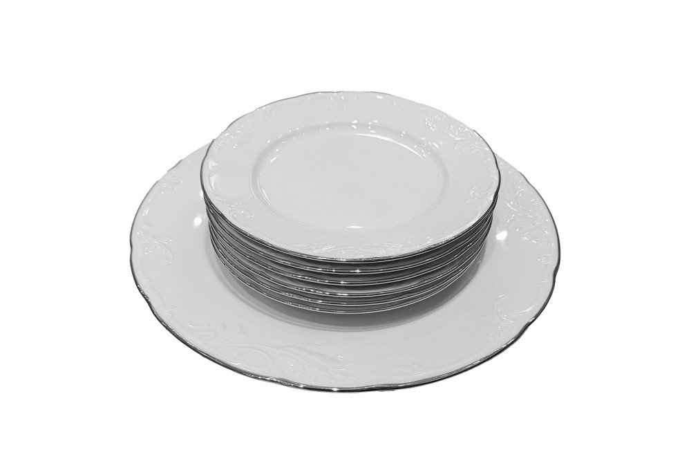 Σετ Τούρτας Πλατίνα Ρίγα 7 τεμ. Πορσ. Βοημίας Tulip Λευκό