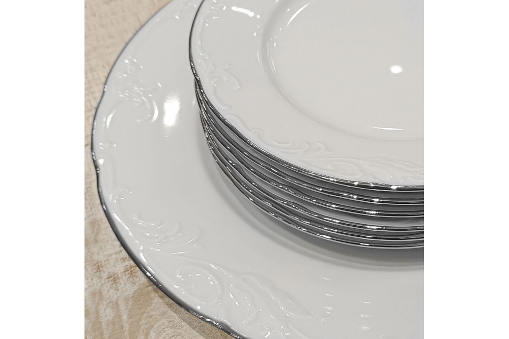 Σετ Τούρτας Πλατίνα Ρίγα 7 τεμ. Πορσ. Βοημίας Tulip Λευκό