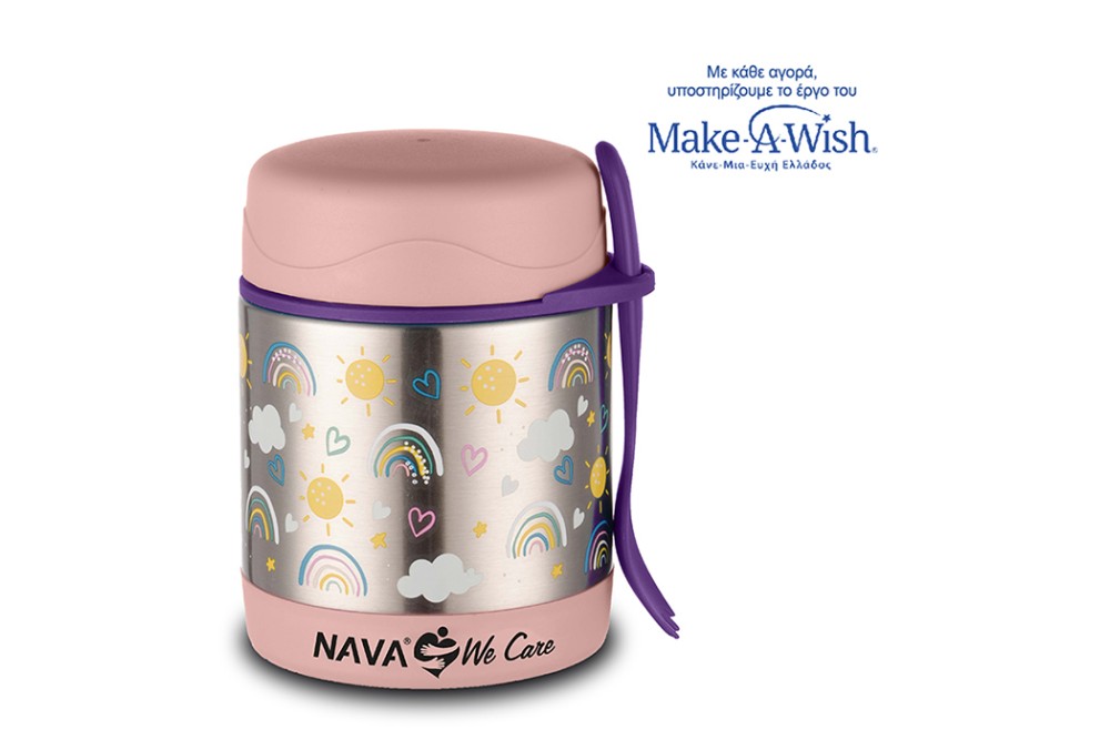 Παιδικό δοχείο φαγητού ισοθερμικό στρογγυλό "We Care" ροζ 350ml