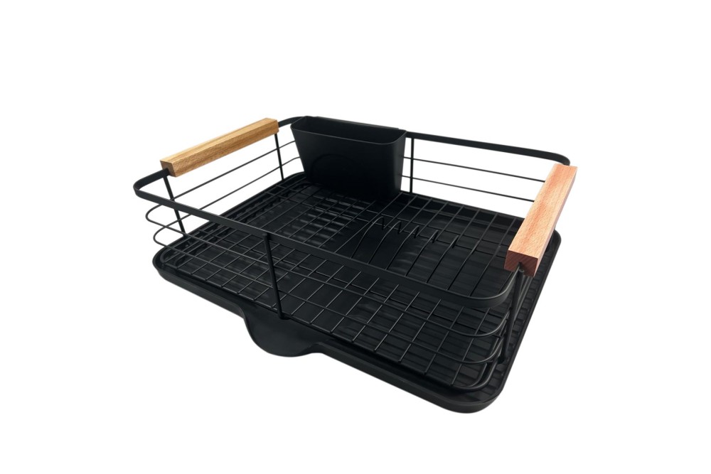 Πιατοθήκη Μεταλλική με Ξύλινες Λαβές 46,5×36,2×14 cm Πιατοθήκη Μεταλλική με Ξύλινες Λαβές 46,5×36,2×14 cm