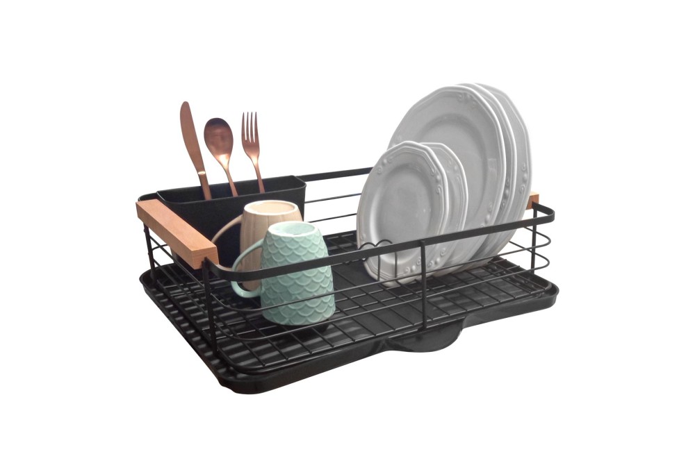 Πιατοθήκη Μεταλλική με Ξύλινες Λαβές 46,5×36,2×14 cm Πιατοθήκη Μεταλλική με Ξύλινες Λαβές 46,5×36,2×14 cm