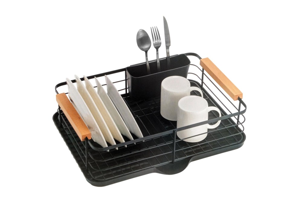 Πιατοθήκη Μεταλλική με Ξύλινες Λαβές 46,5×36,2×14 cm Πιατοθήκη Μεταλλική με Ξύλινες Λαβές 46,5×36,2×14 cm