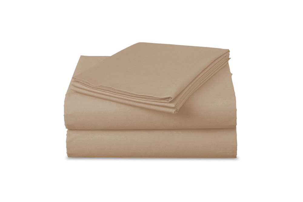 Σεντόνια Βαμβακοσατέν Σετ με 2 μαξιλαροθήκες 100% βαμβακερά 240x270cm Beige