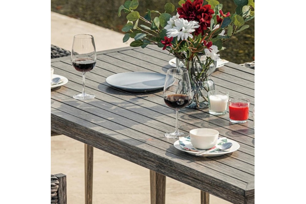 Σετ Τραπεζαρίας Κήπου 7 τεμαχίων Αλουμινίου Καφέ