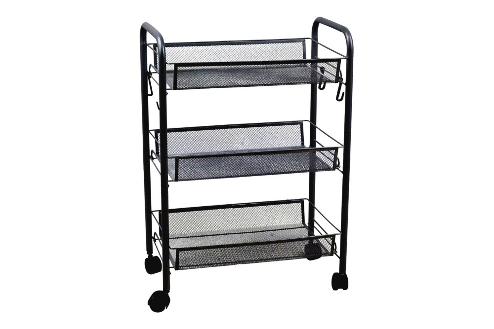 Τρόλεϊ Κουζίνας Μεταλλικό "Roco" Black 44x26x64cm