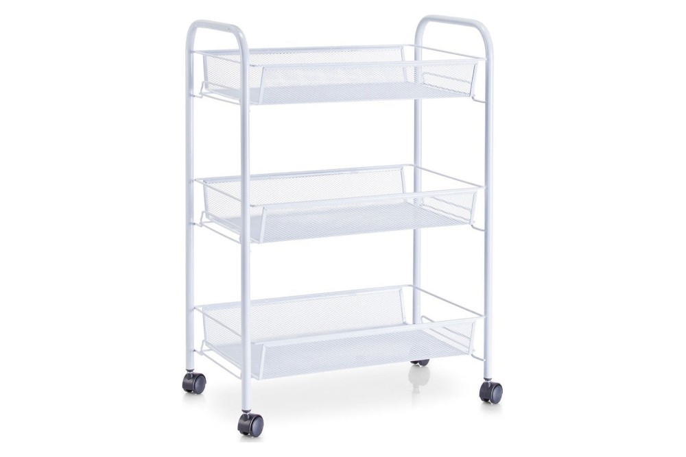 Τρόλεϊ Κουζίνας Μεταλλικό "Roco" White 44x26x64cm