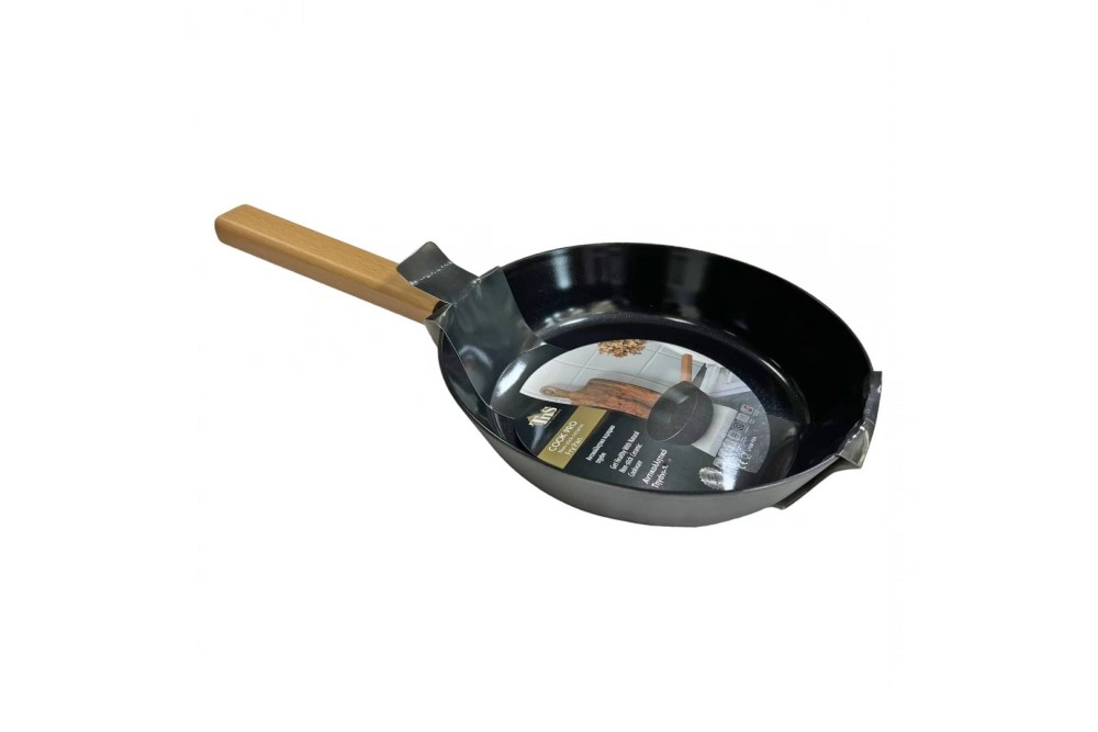 Τηγάνι Αντικολλητικό Κεραμικό με Ξύλινη Λαβή Μαύρο 26x5,5cm 4mm
