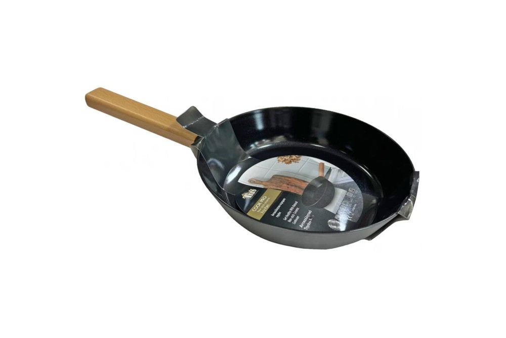 Τηγάνι Αντικολλητικό Κεραμικό με Ξύλινη Λαβή Μαύρο 28x6cm 4mm   