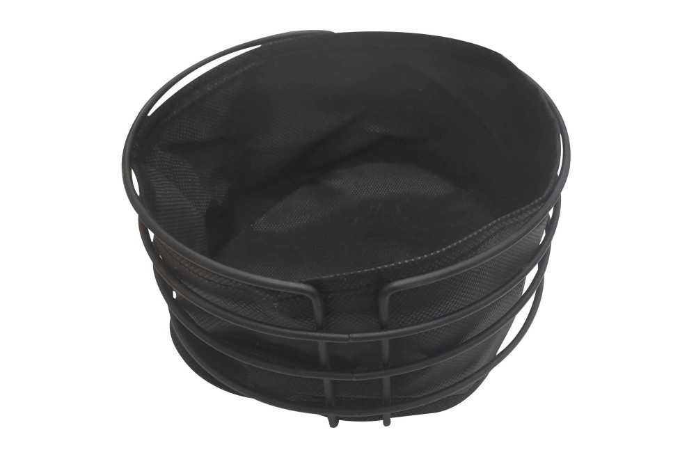 Θήκη Σερβιρίσματος Ψωμιού Στρόγγυλη 20x10cm μεταλλικός σκελετός και ύφασμα μαύρο χρώμα