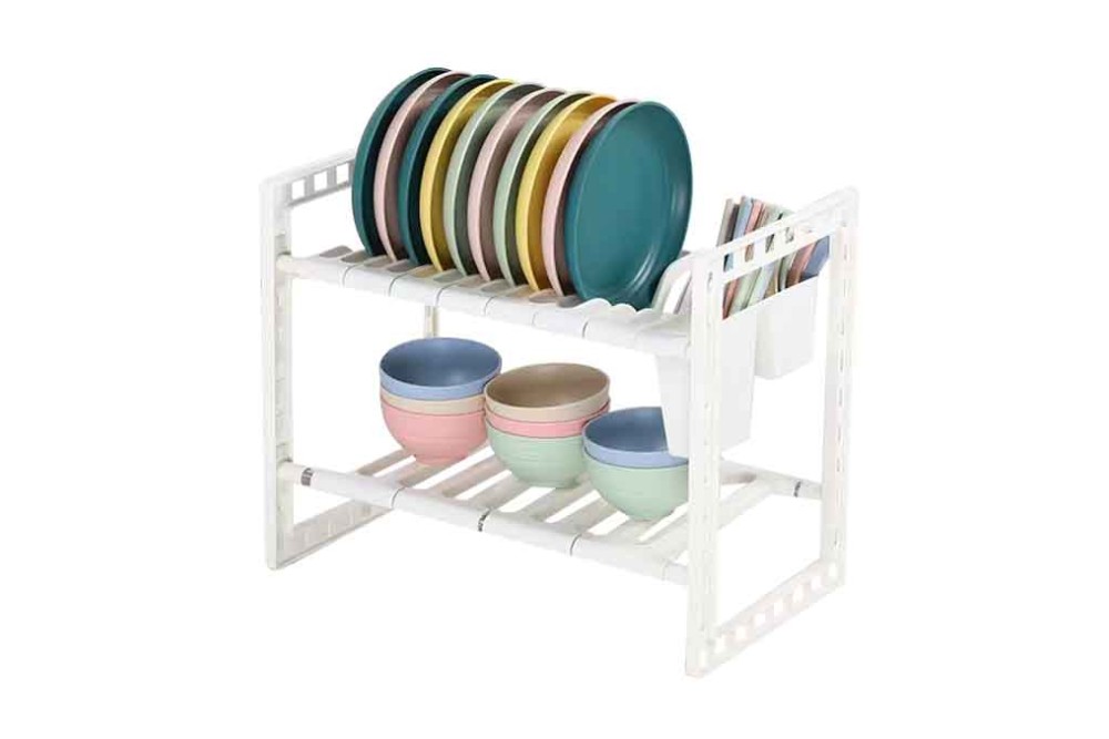 Μεταλλική Πιατοθήκη Σε Λευκό Χρώμα 47x26x38cm