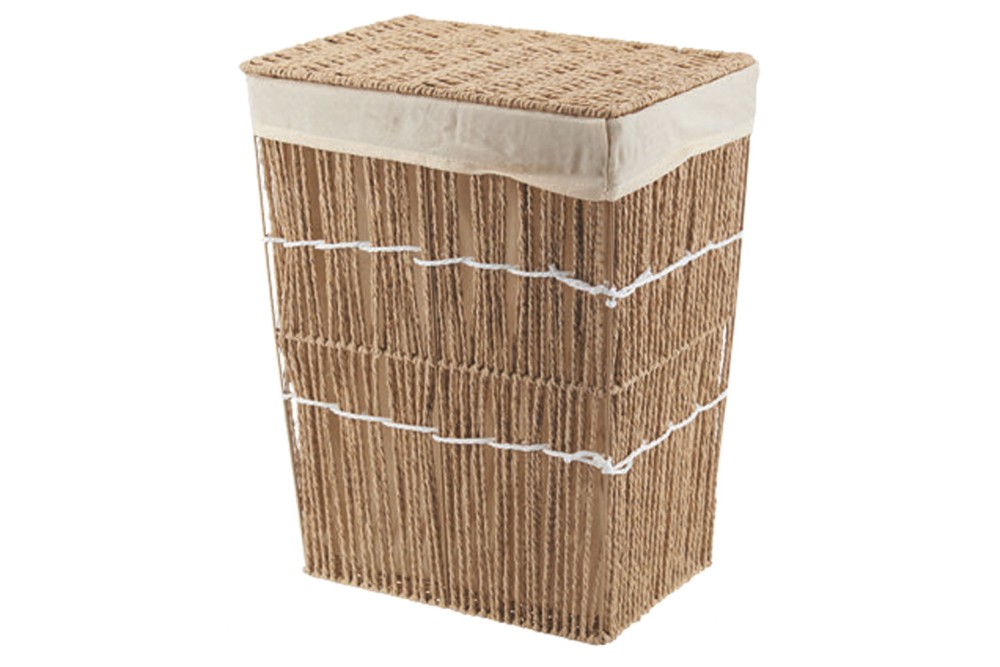 Καλάθι Απλύτων Φυσικό με σχοίνινη πλέξη