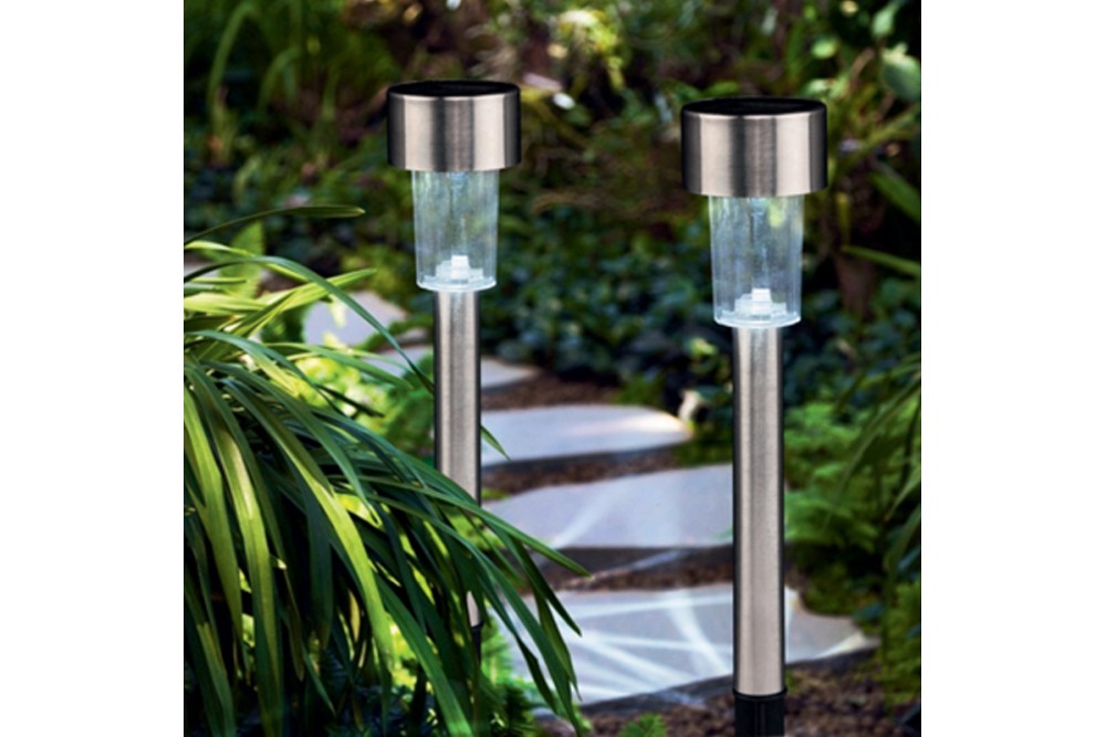 Ηλιακό φανάρι κήπου ασημί 4,5x31cm.