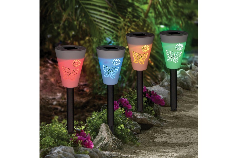 Ηλιακό Φανάρι Κήπου Χρωματιστό 7,5x33,5cm.