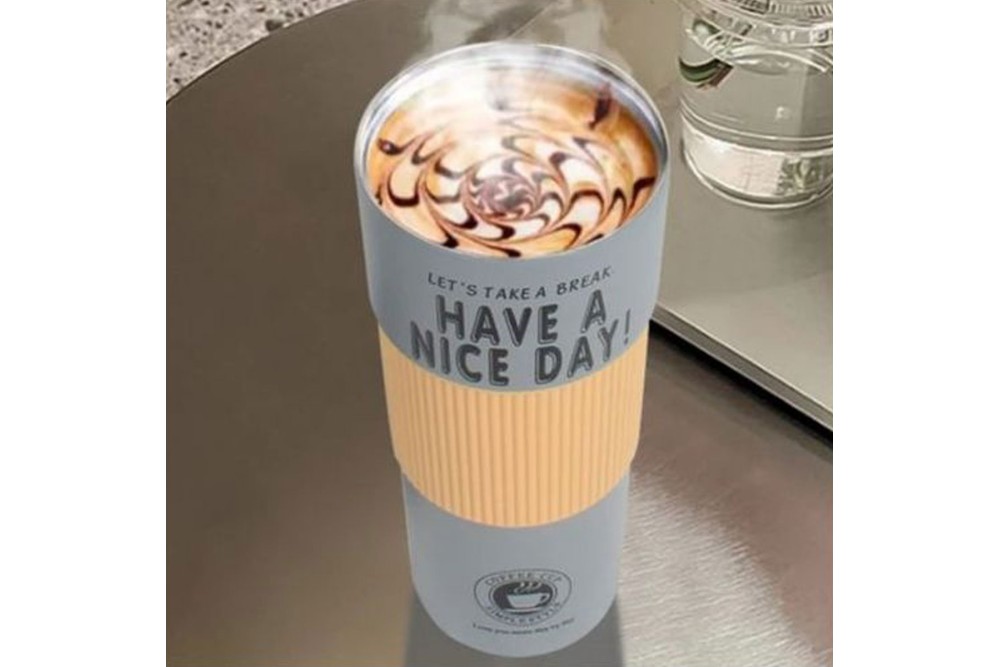 Ποτήρι - Θερμός Inox με διπλό τοίχωμα και προστασία σιλικόνης 500ml.