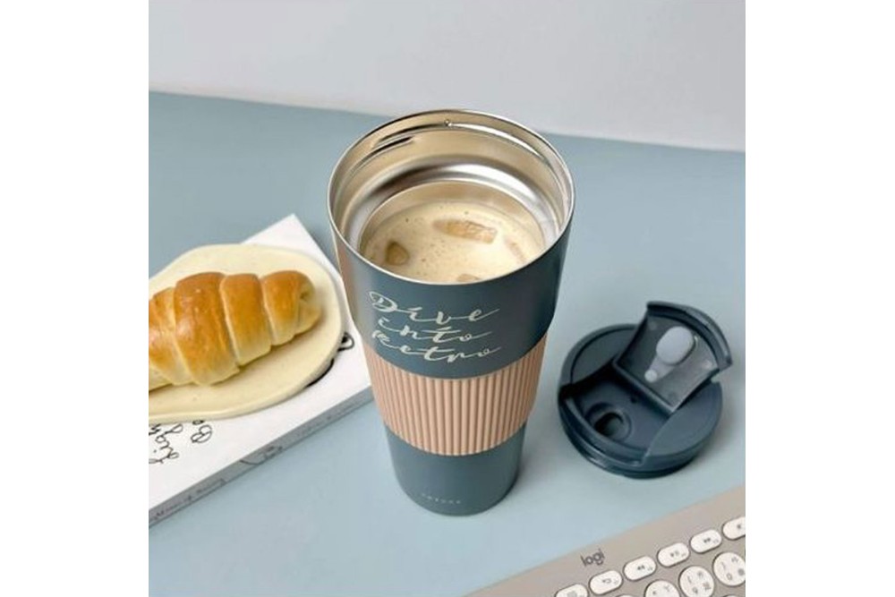 Ποτήρι - Θερμός Inox με διπλό τοίχωμα και προστασία σιλικόνης 500ml.