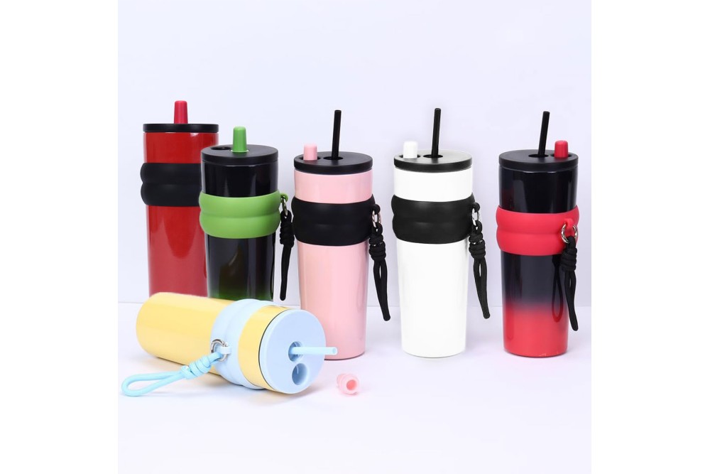 Ποτήρι - Θερμός με διπλό τοίχωμα και προστασία σιλικόνης 720ml.