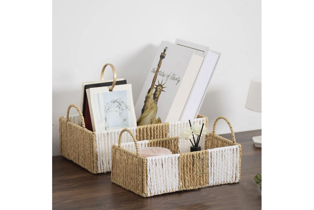 Καλάθι Τακτοποίησης πλεκτό με λαβές μικρό 25x17x9cm