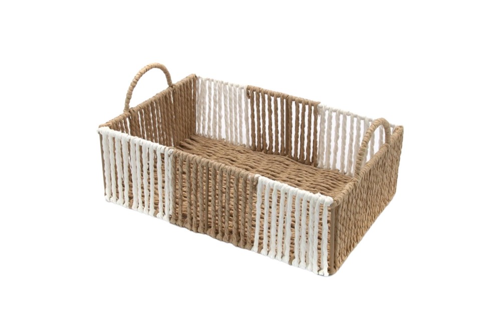 Καλάθι Τακτοποίησης πλεκτ΄ο με λαβές μεγάλο 35x24x11cm