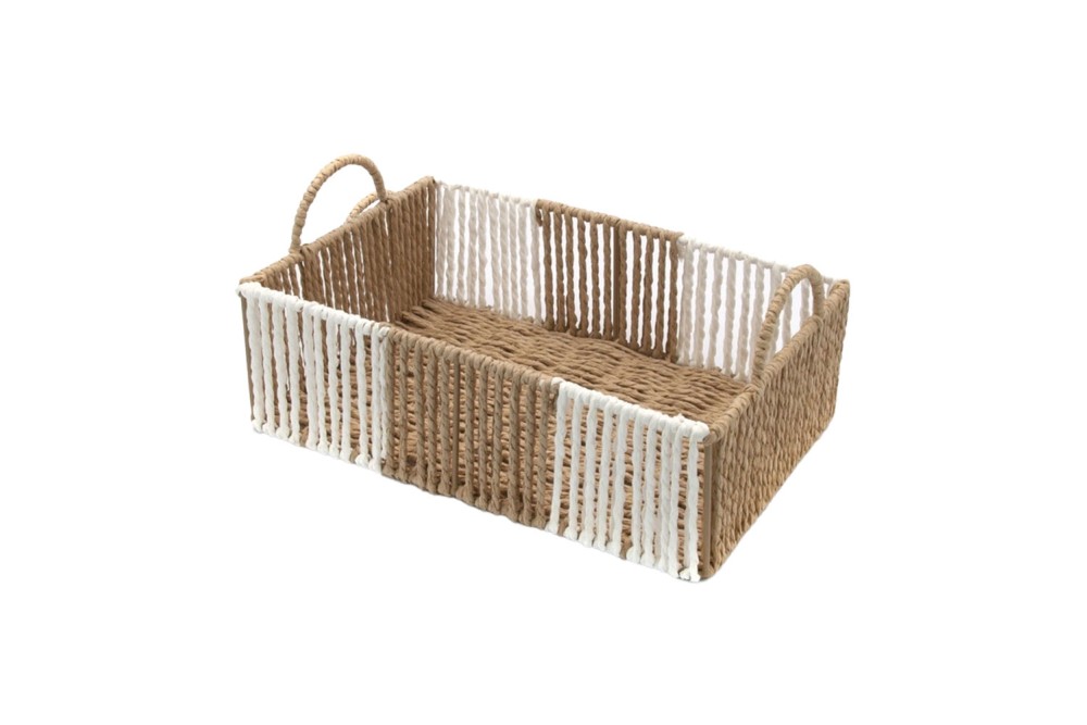 Καλάθι Τακτοποίησης πλεκτό με λαβές μεσαίο 30x20x10cm