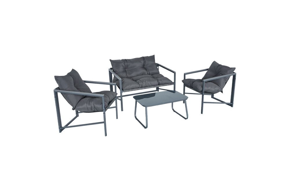 Σετ Καθιστικό Κήπου 4 τεμαχίων Dark Grey