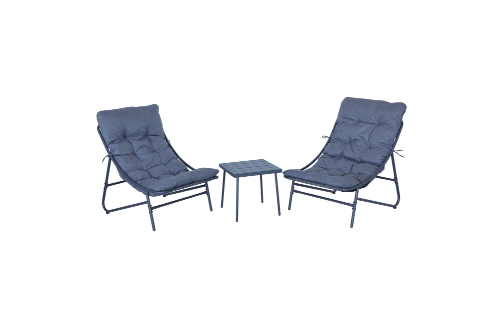 Σετ Καθιστικό Κήπου 3 τεμαχίων Mix Grey