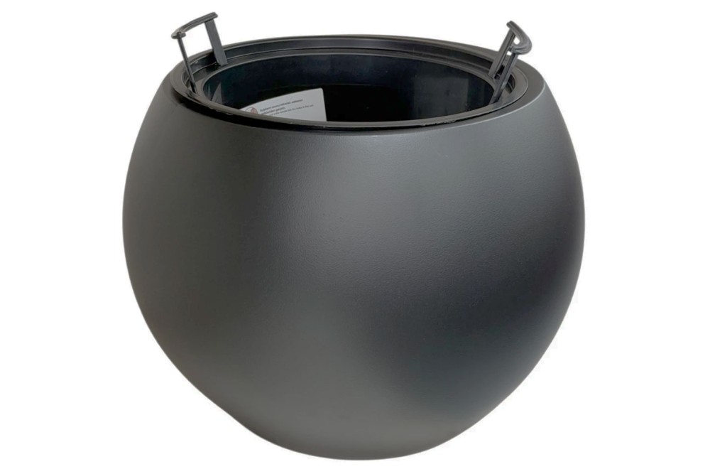 Γλάστρα κασπώ με αποσπώμενο κάδο και χειρολαβές πλαστική Sphere Dark Grey 9lt 38x29cm