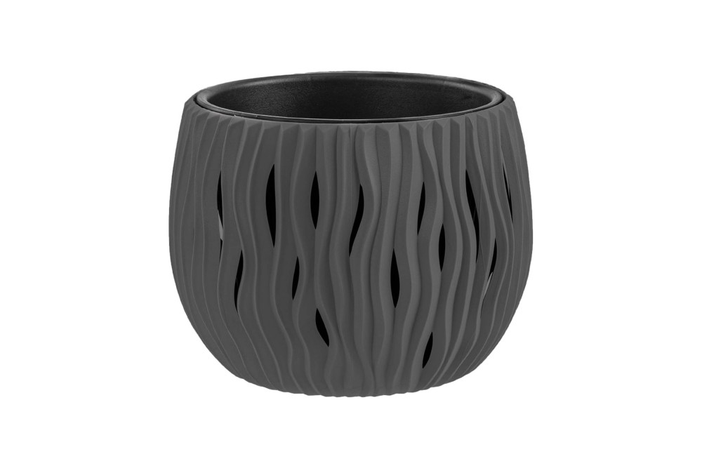 Γλάστρα Πλαστική Dora Dark Grey Φ18x15cm