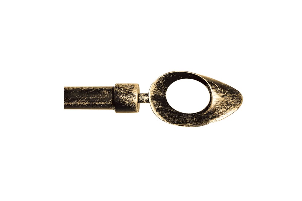 Κουρτινόβεργα Μεταλλική Μαύρο - Χρυσό Curve 120x210cm