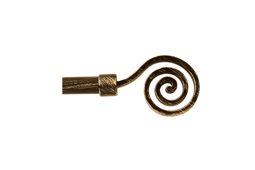 Κουρτινόβεργα Μεταλλική Μαύρο - Χρυσό Spiral 120x210cm