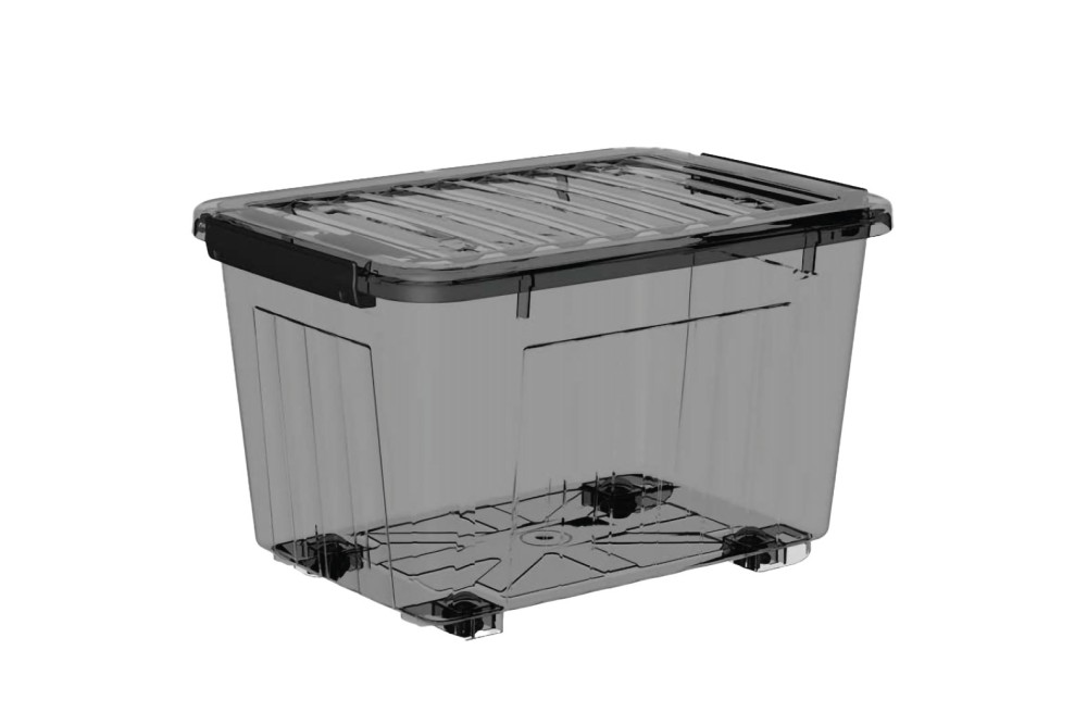 Κουτί αποθήκευσης με ροδάκια διάφανο Φιμέ 95lt 62x45,5x39,5cm.