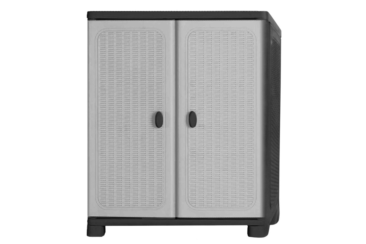 Ντουλάπα πλαστική Rattan γκρι - ανθρακί 70x44x91cm.