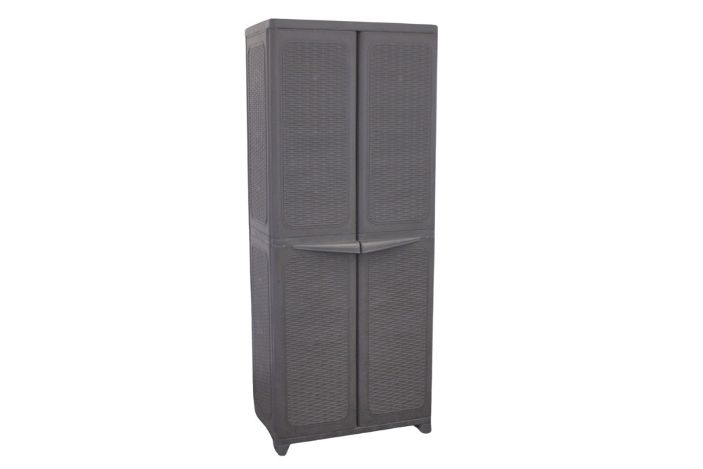 Ντουλάπα πλαστική Rattan γκρι 70x44x173cm.