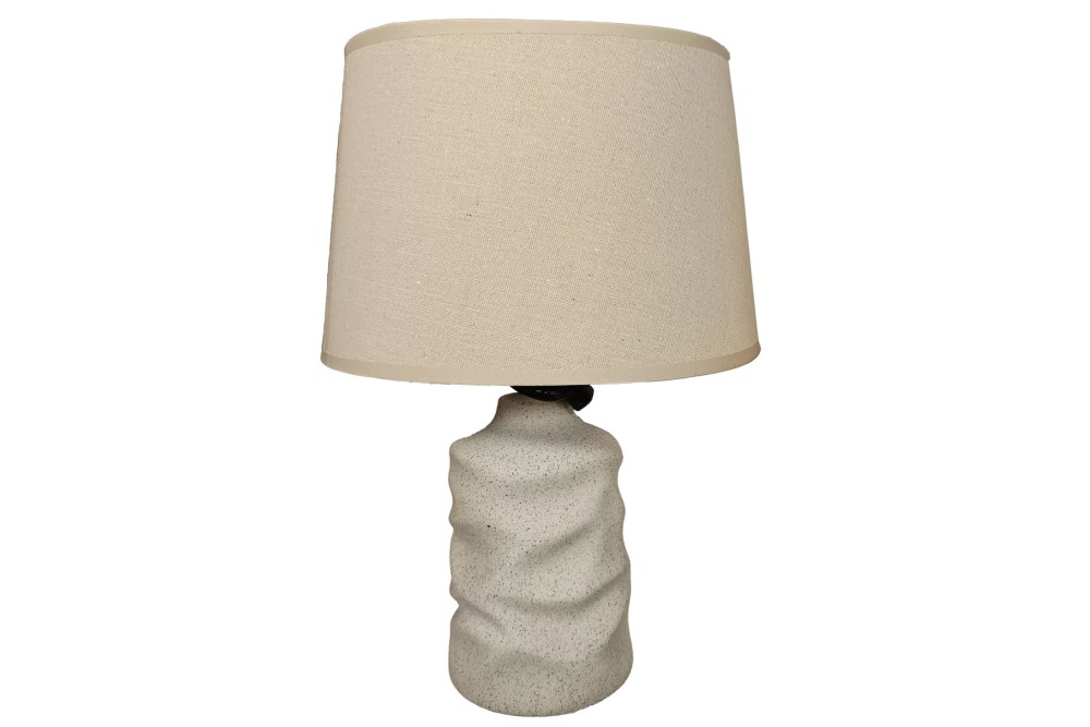 Λαμπατέρ Επιτραπέζιο Κεραμικό Beige με Καπέλο 28x42cm Λαμπατέρ Επιτραπέζιο Κεραμικό Beige με Καπέλο 28x42cm